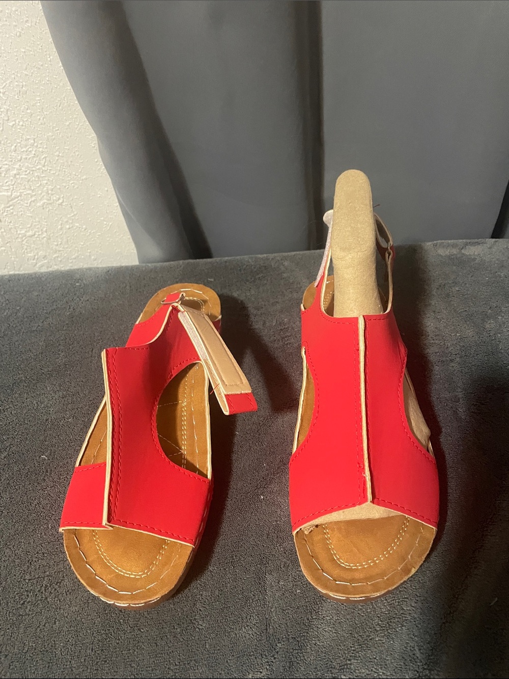 Women’s Red Slingback Open-Toe Sandals NWOT